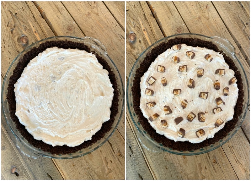 Making Snickers Bar Pie