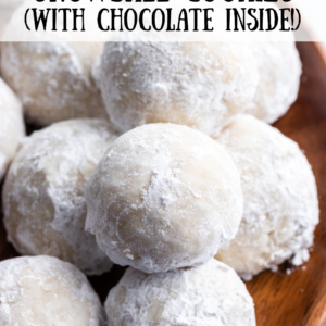 pinterest image for snowball cookies
