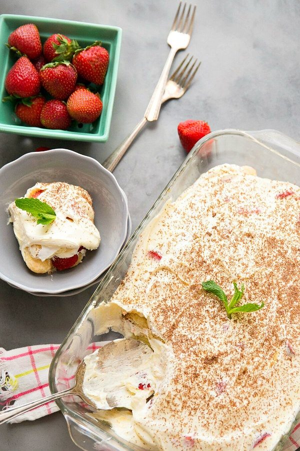 Strawberry Tiramisu recipe by RecipeGirl.com