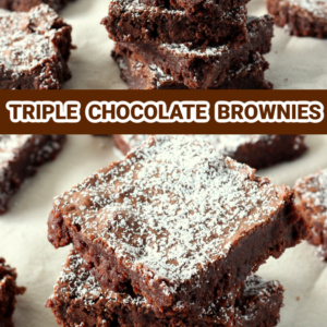 triple chocolate brownies pinterest pin