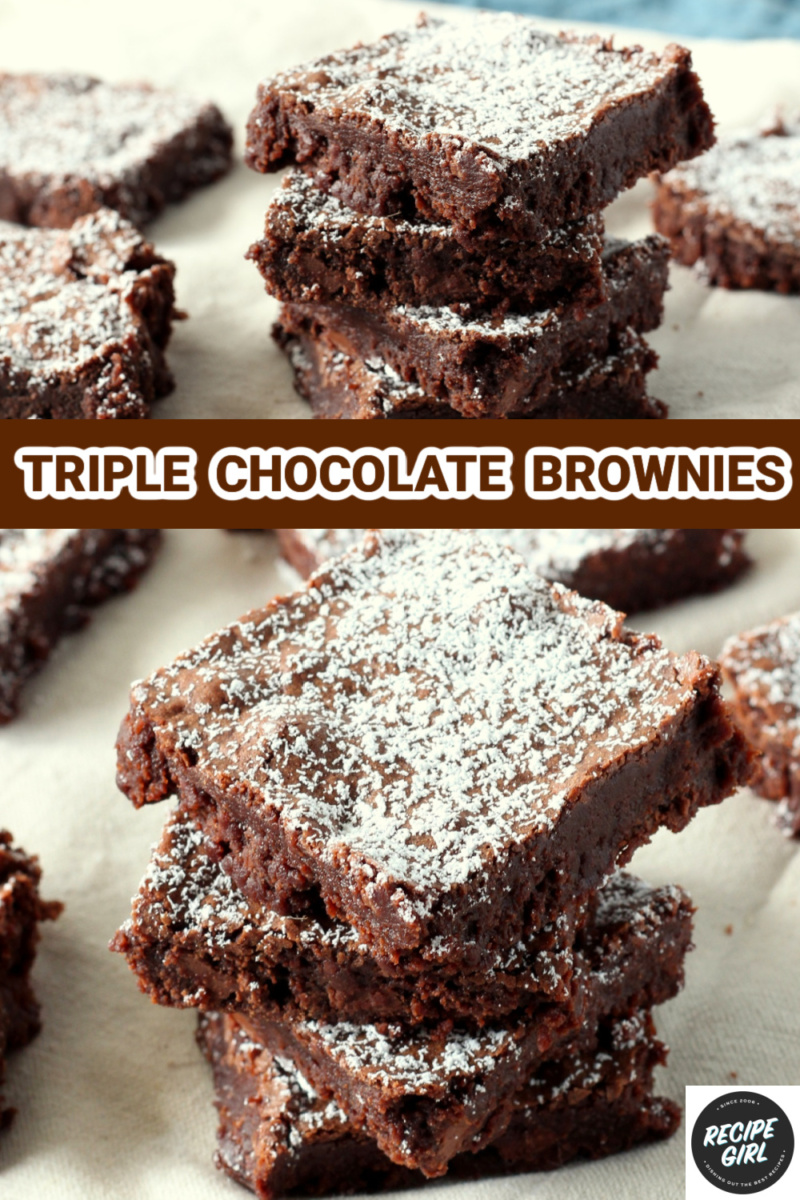 triple chocolate brownies pinterest pin