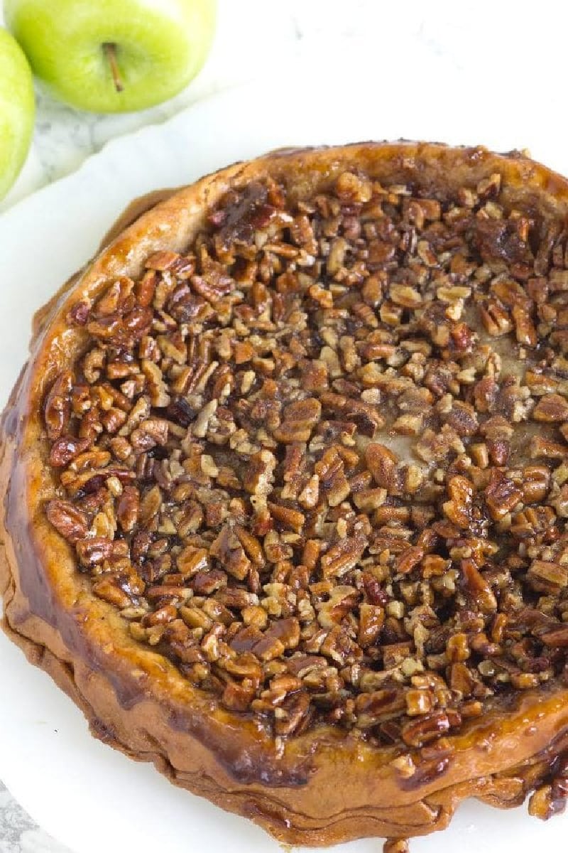 upside down apple pecan pie