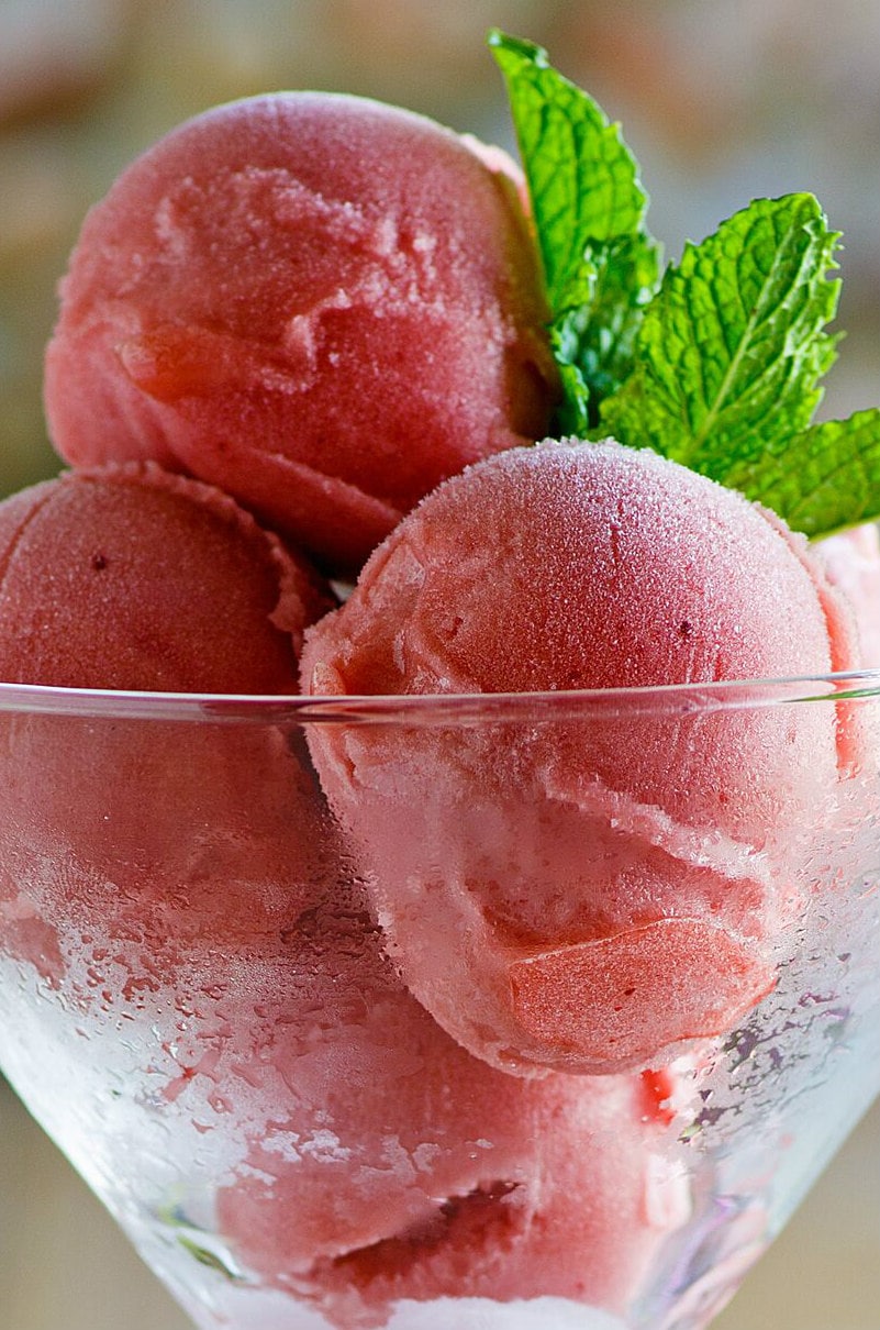 Scoops of Watermelon Sorbet