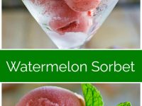 pinterest collage image for watermelon sorbet
