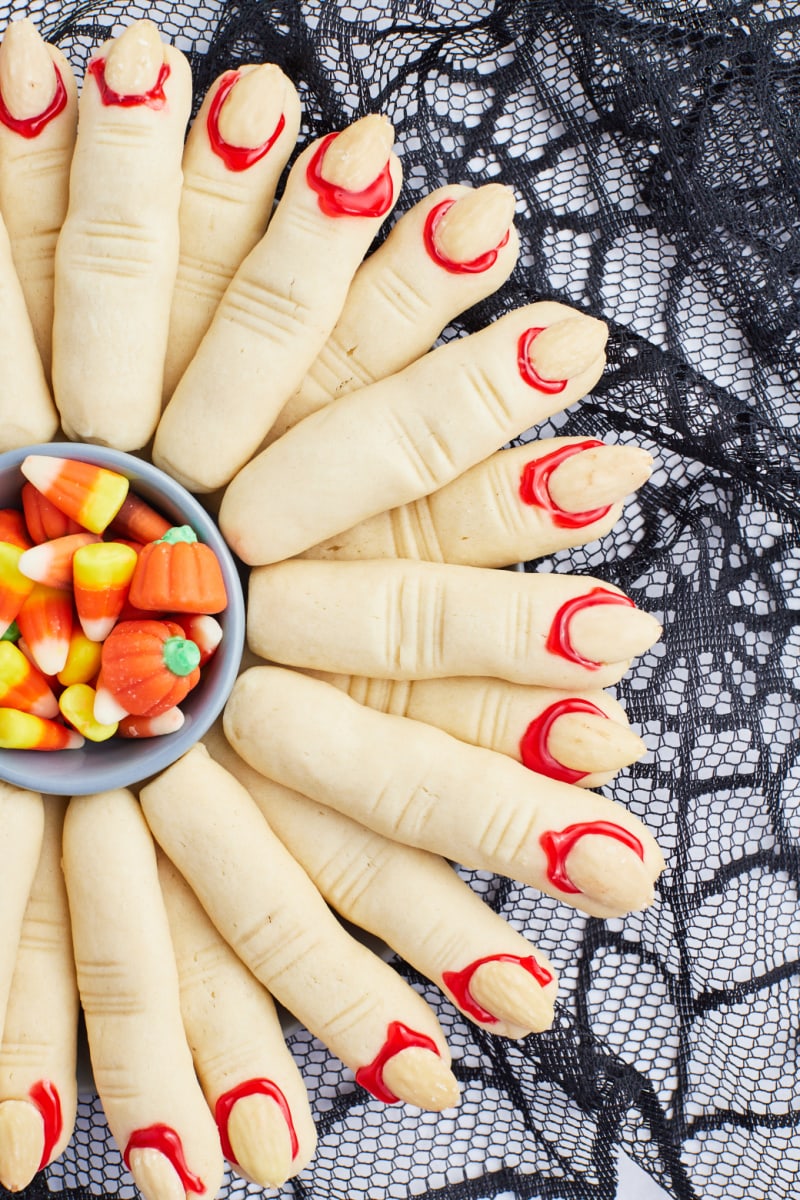 witch finger cookies displayed