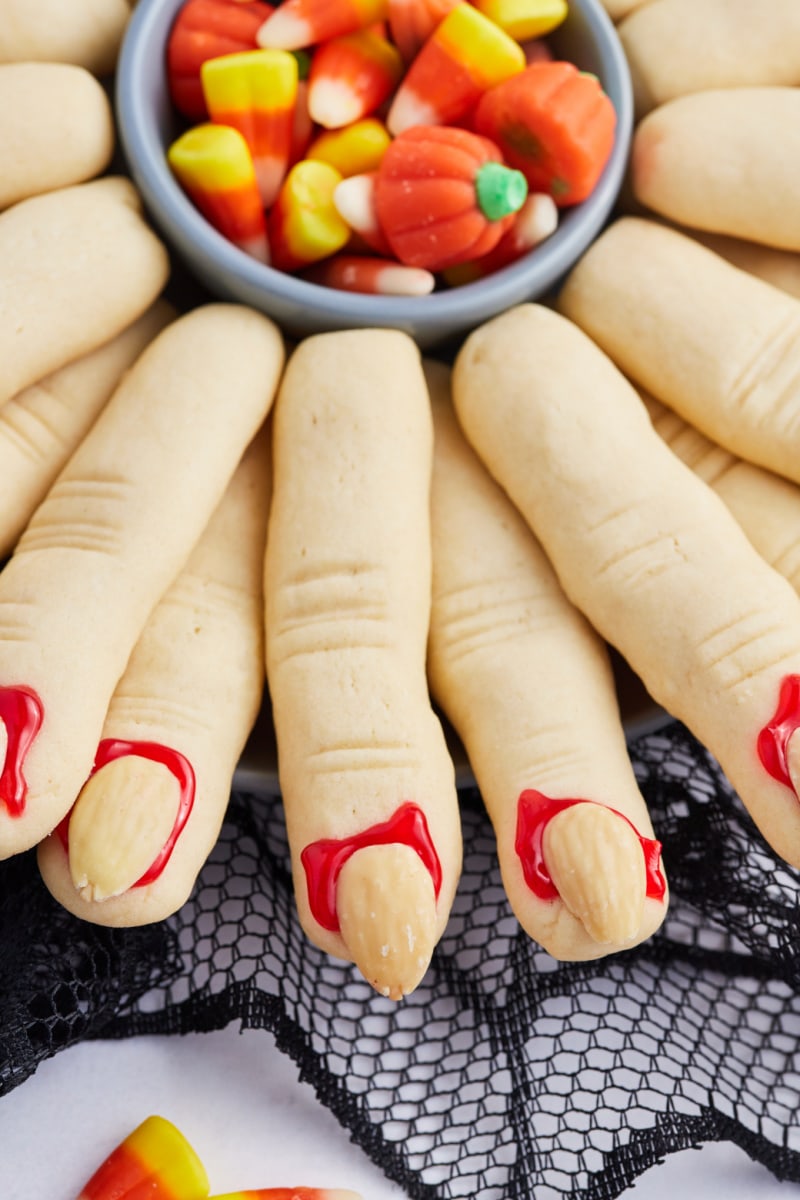 witch finger cookies displayed