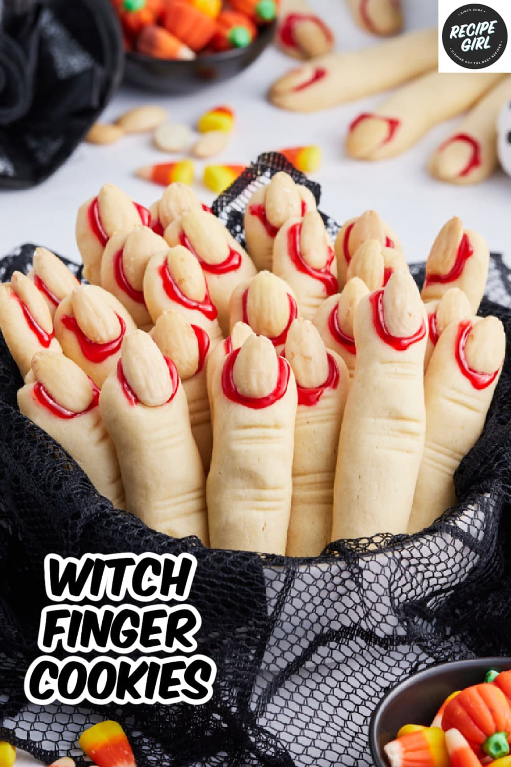 pinterest image for witch finger cookies