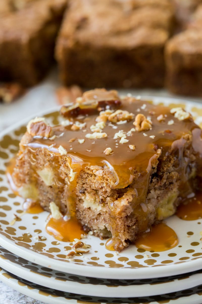 Apple Cake with Hot Caramel Rum Sauce