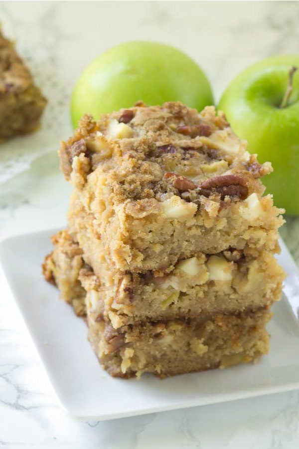 Apple Harvest Blondies recipe - from RecipeGirl.com