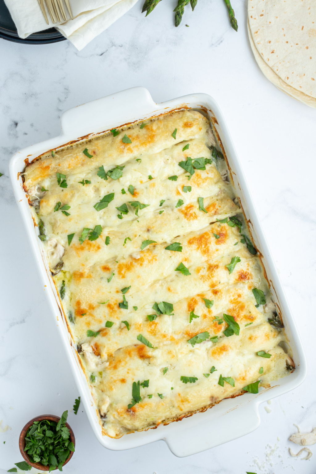 Asparagus and Chicken Enchiladas Recipe Girl