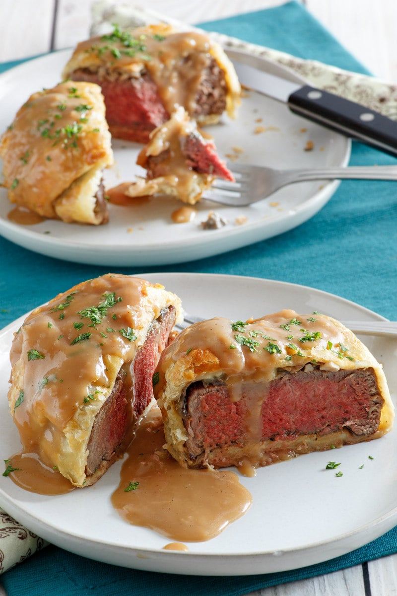 Beef Wellingtons served with Madeira Wine Sauce