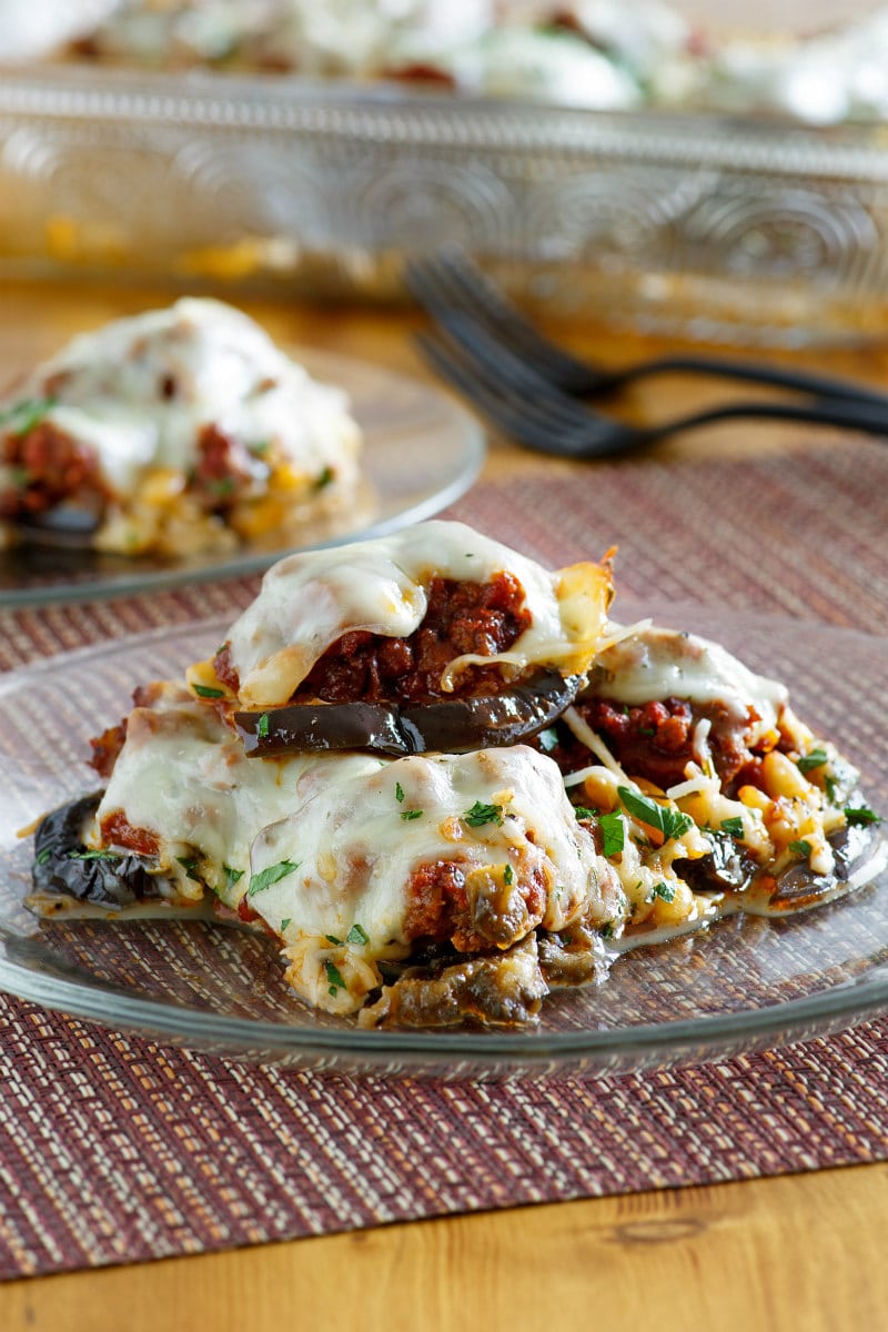 serving of Beef and Eggplant Casserole