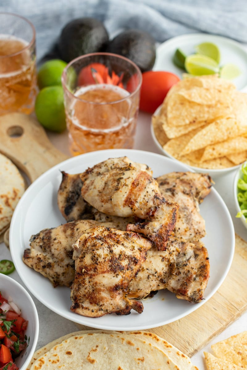 grilled chicken on a white plate