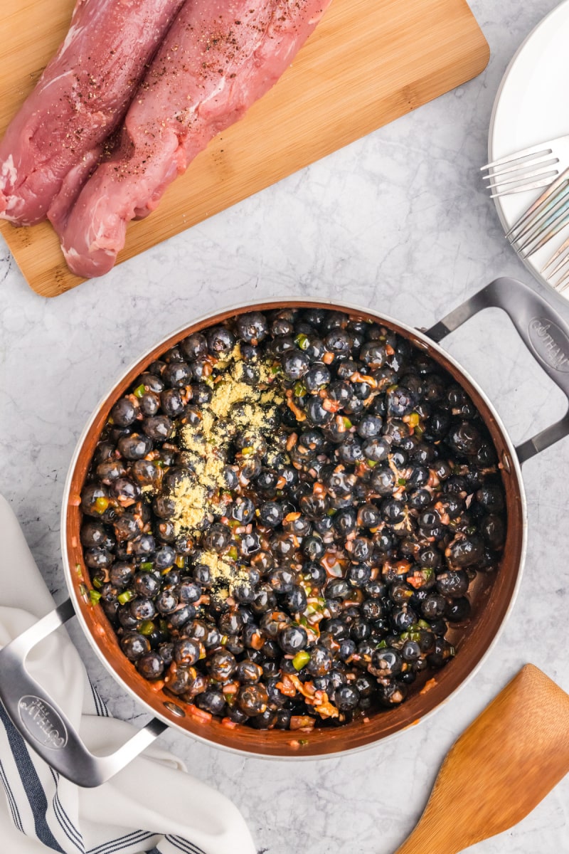 blueberry BBQ Sauce in a pan