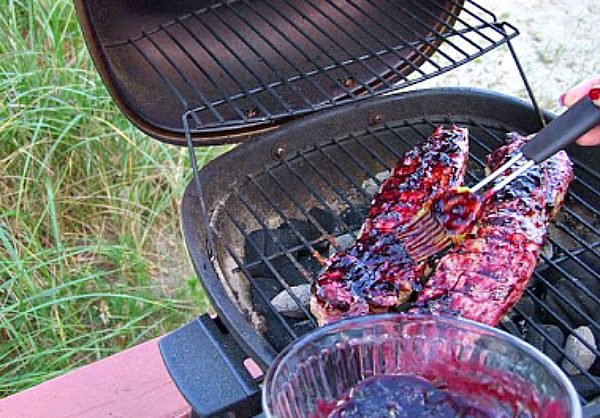 Grilling Pork Tenderloin with Blueberry Barbecue Sauce