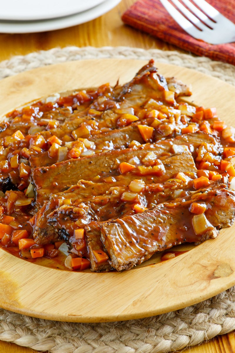 Simple Beef Brisket recipe from RecipeGirl.com #simple #easy #beef #brisket #recipe #RecipeGirl Simple Beef Brisket