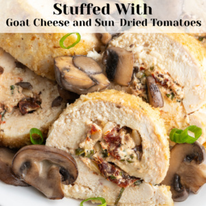 pinterest image for stuffed chicken breasts