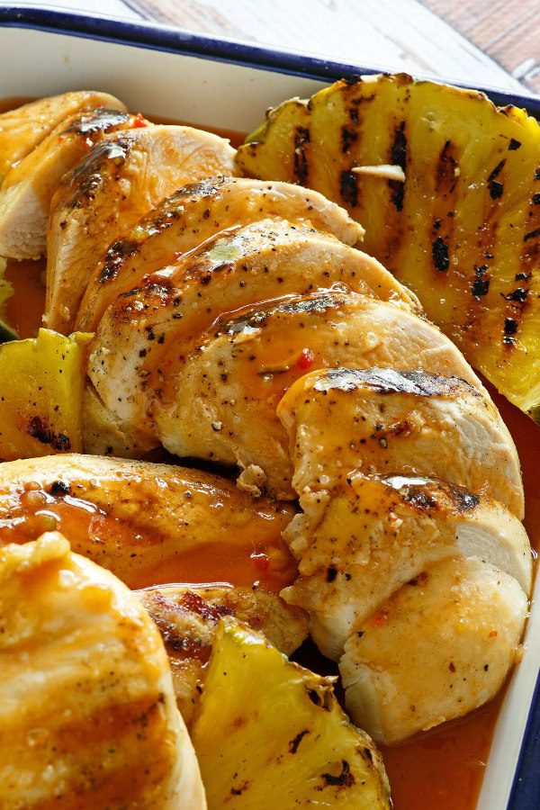 Chicken Breasts with Pineapple Tequila Marinade recipe from RecipeGirl.com #chicken #pineapple #tequila #marinade #recipe #RecipeGirl Chicken breast with pineapple tequila marinade