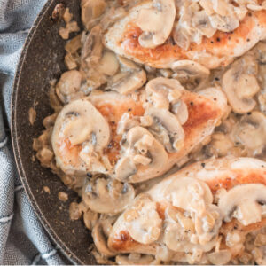 pinterest image for chicken with mushroom madeira sauce
