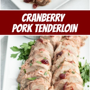 pinterest collage image for cranberry pork tenderloin