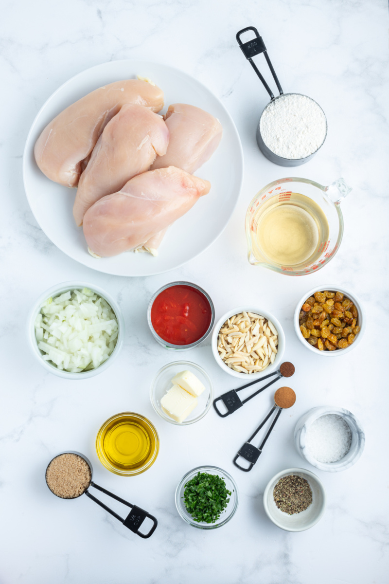 ingredients displayed for making drunken chicken