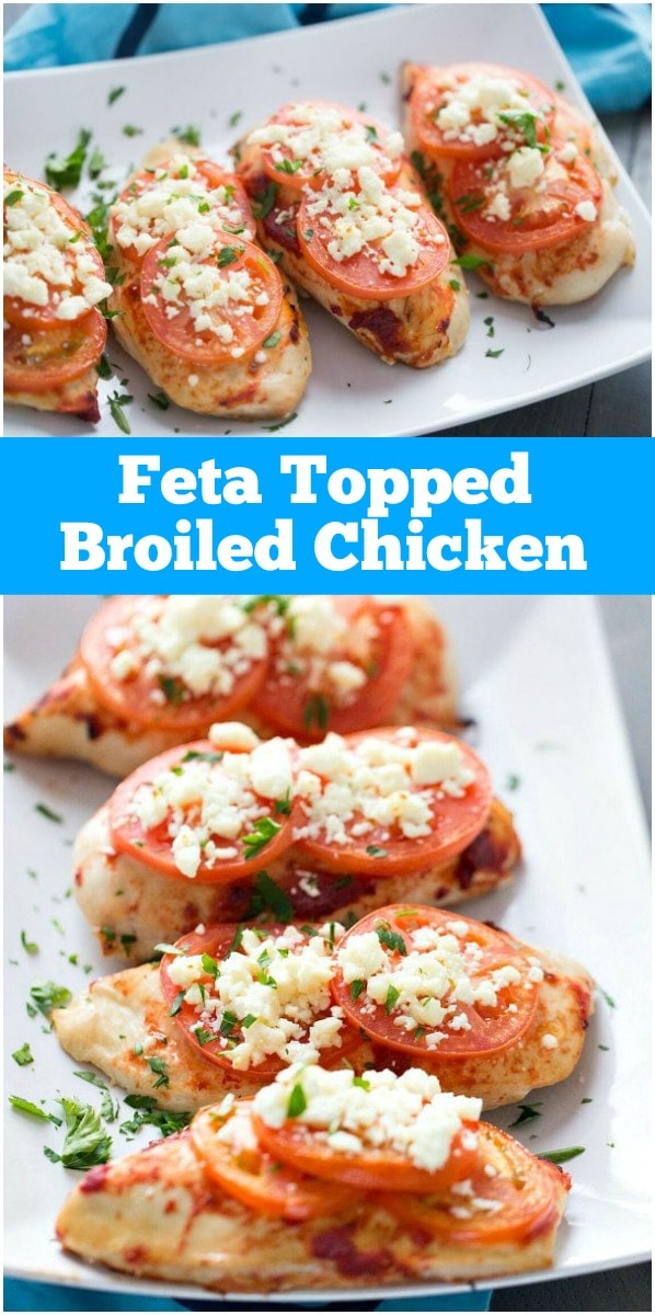 Feta Topped Broiled Chicken