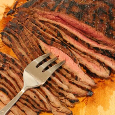 sliced grilled flank steak