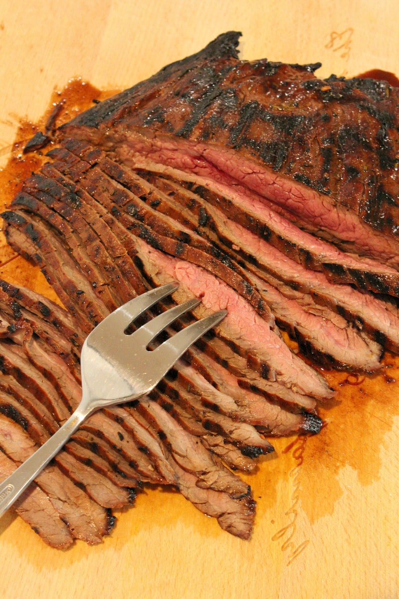 sliced grilled flank steak