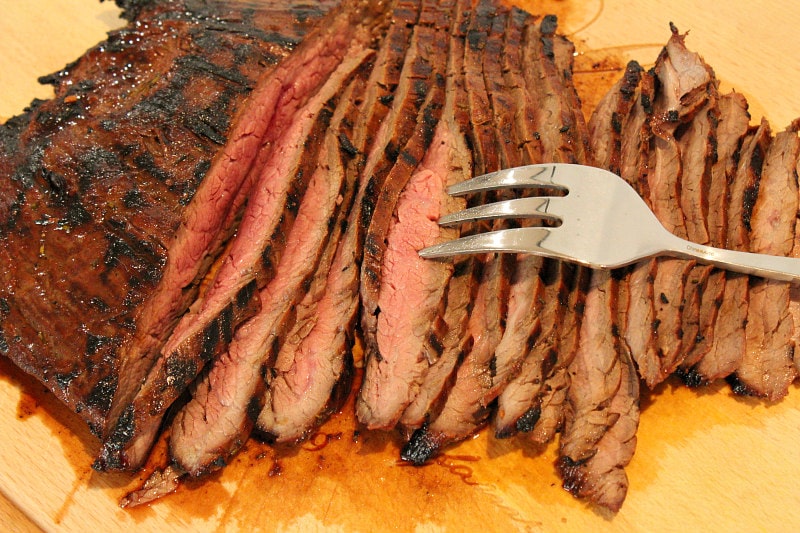 grilled flank steak sliced