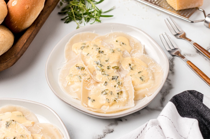 Goat Cheese Ravioli with Winter Pesto Sauce