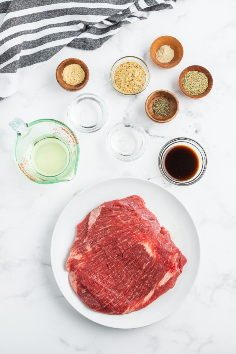 ingredients displayed for grilled flank steak