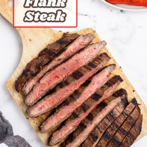 pinterest image for grilled flank steak