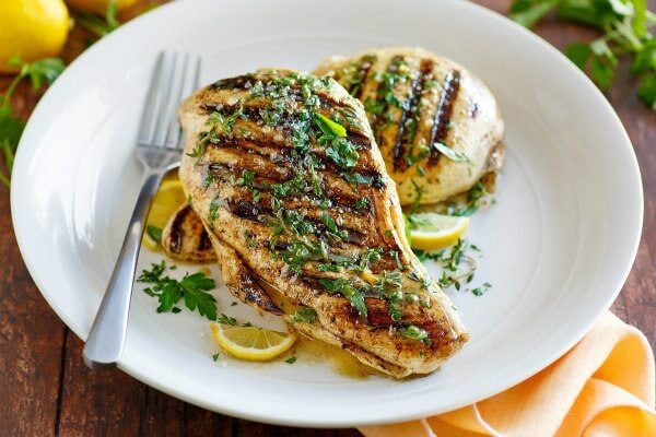 Grilled Lemon- Mustard Chicken recipe from RecipeGirl.com