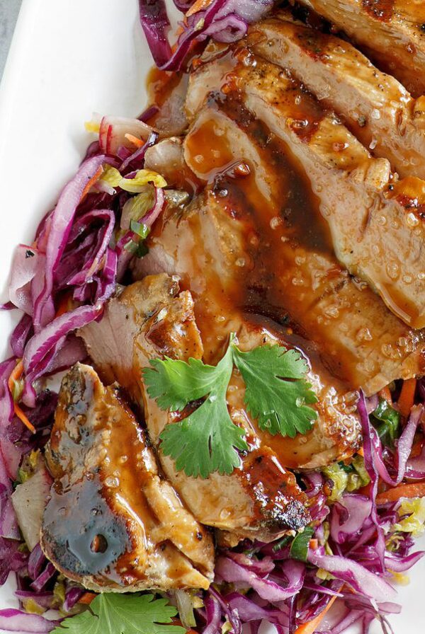 Grilled Pork Tenderloin with Hoisin Sesame Sauce