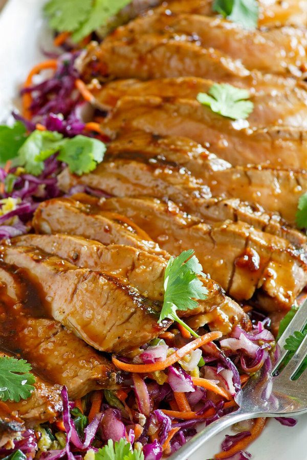 Grilled Pork Tenderloin with Hoisin Sesame Sauce