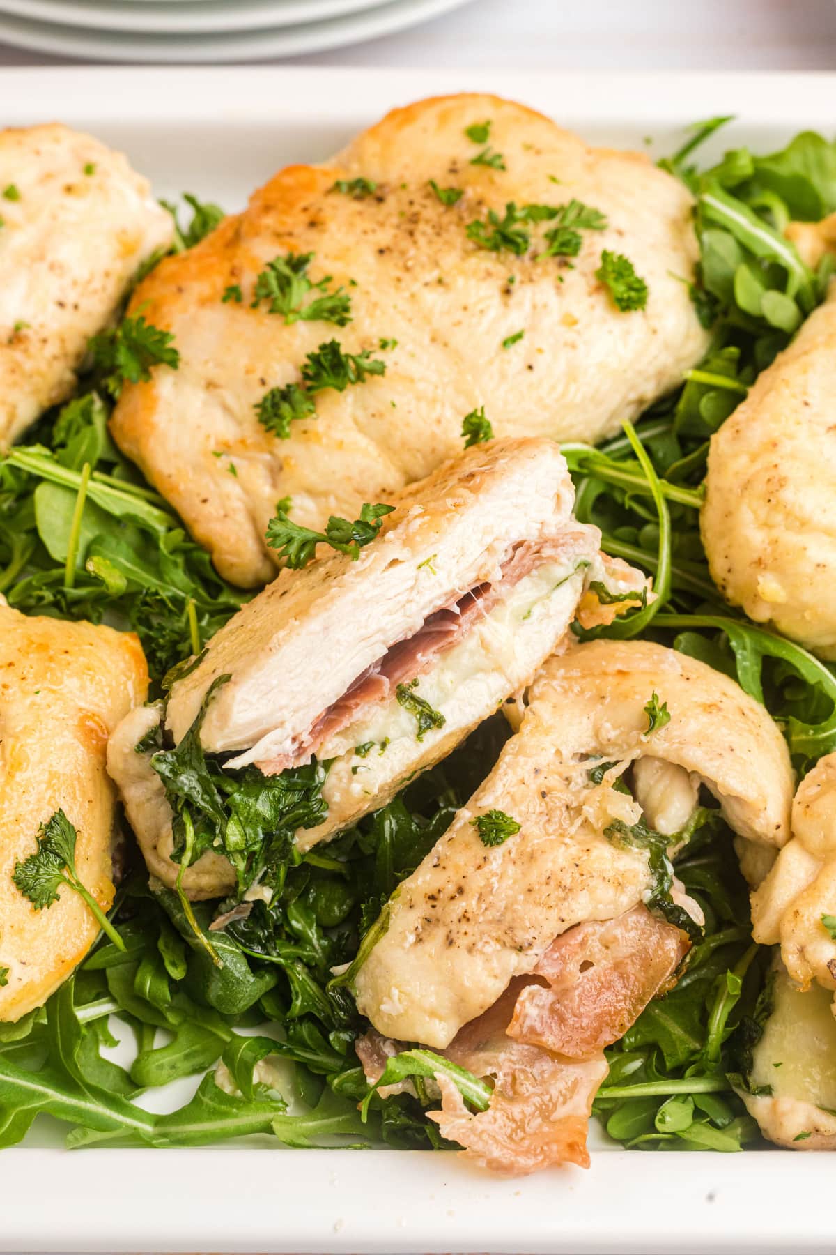 gruyere arugula and prosciutto stuffed chicken breasts