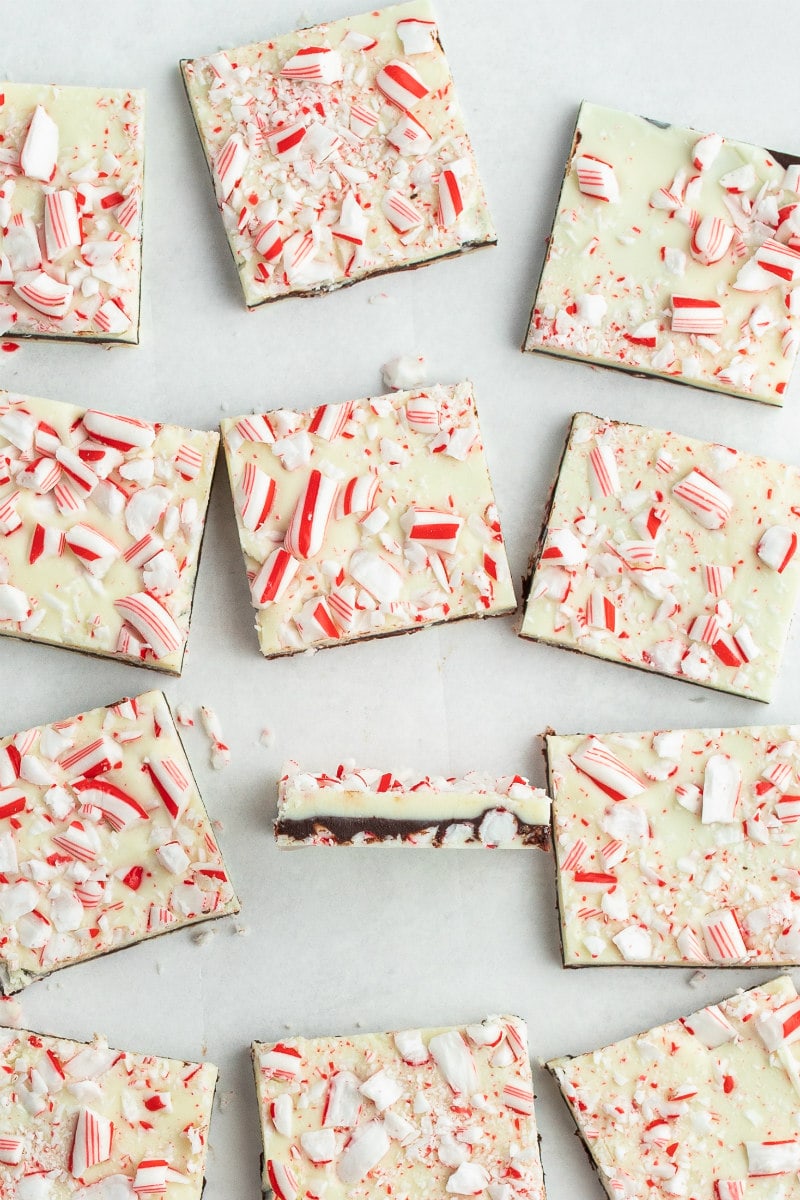 layered peppermint crunch bark