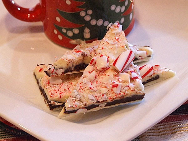 layered peppermint crunch bark