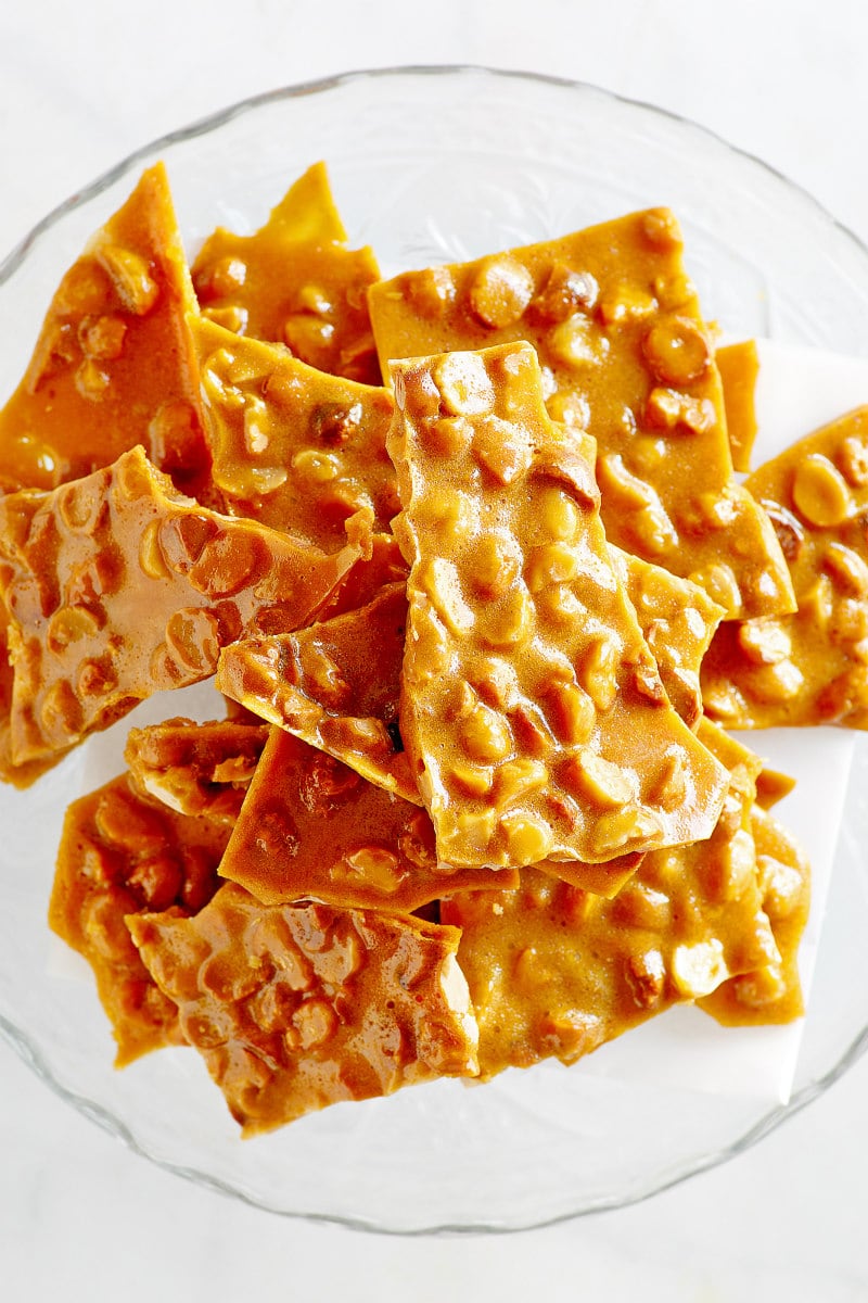 Macadamia Nut Brittle in a serving bowl