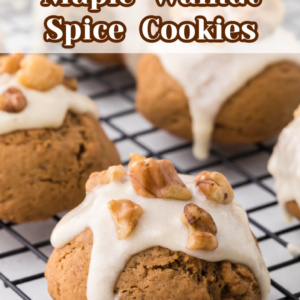 pinterest image for maple walnut spice cookies