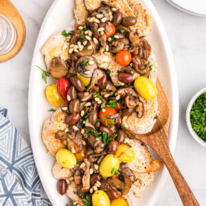 platter of mediterranean chicken