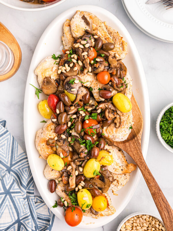 platter of mediterranean chicken