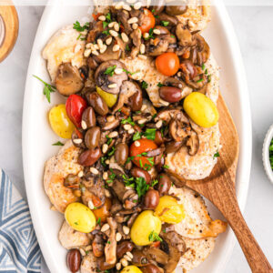 pinterest image for mediterranean chicken