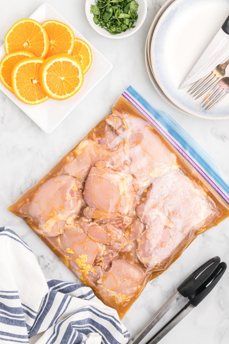 marinating chicken in a zip baggie