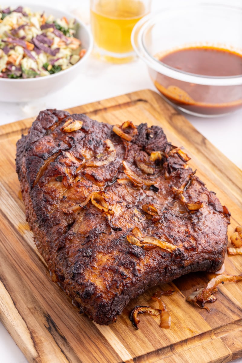 barbecue brisket on a cutting board