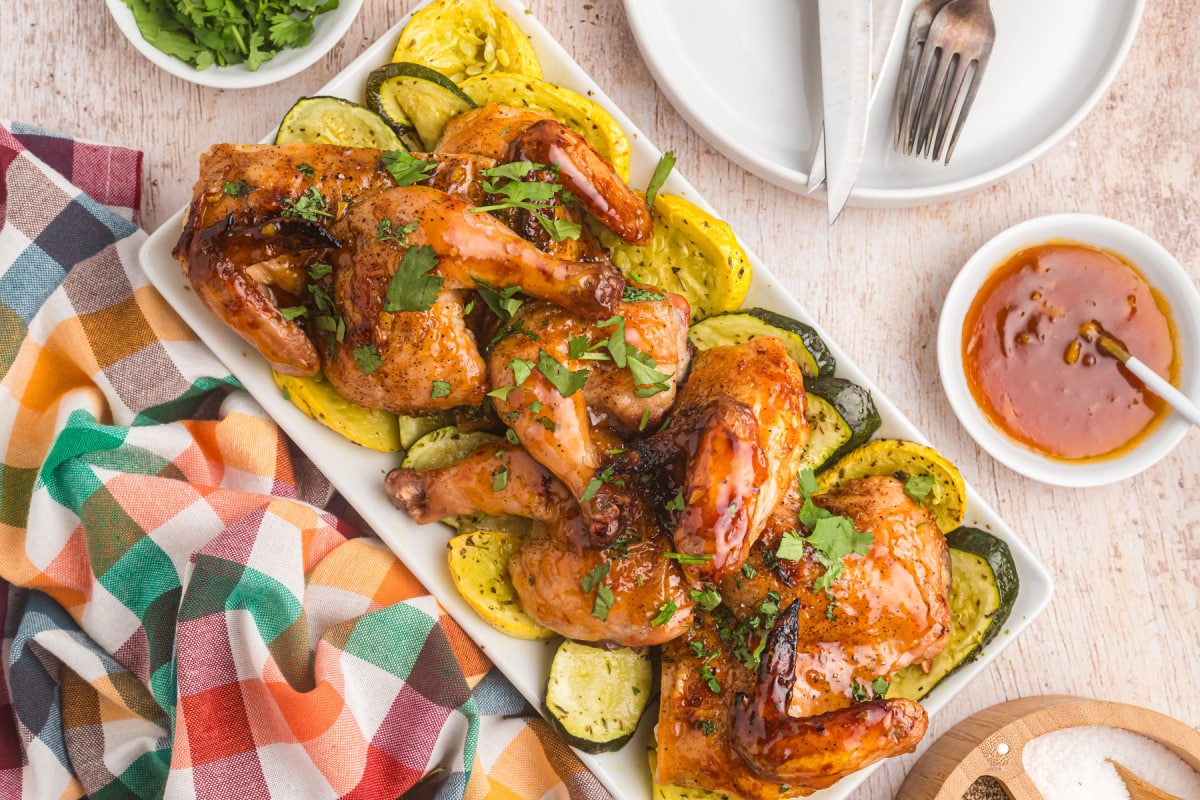 Roasted Apricot Ginger Glazed Game Hens