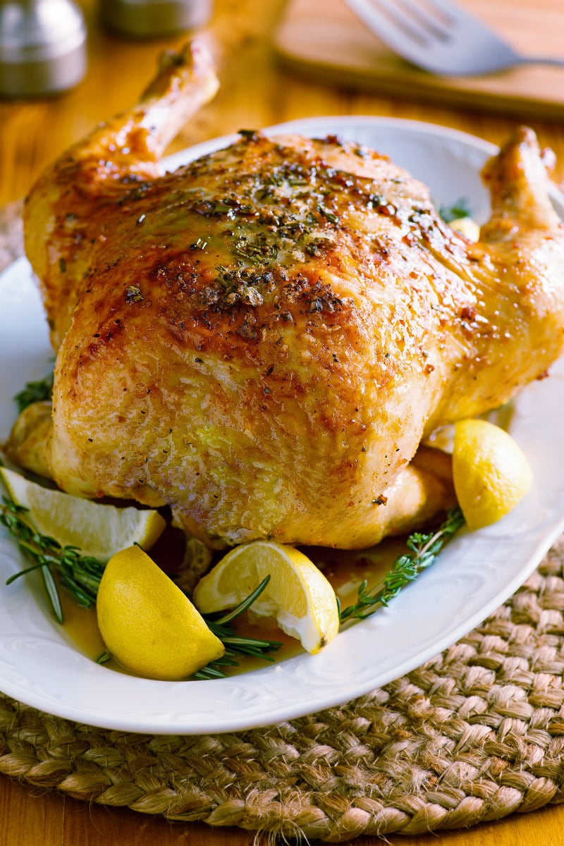 Roasted Chicken with Lemon Curd recipe from RecipeGirl.com #roasted #chicken #lemon #curd #lemoncurd #roastedchicken #recipe #RecipeGirl Roasted Chicken with Lemon Curd