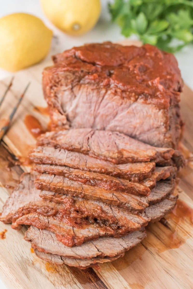 sicilian pot roast cut into slices