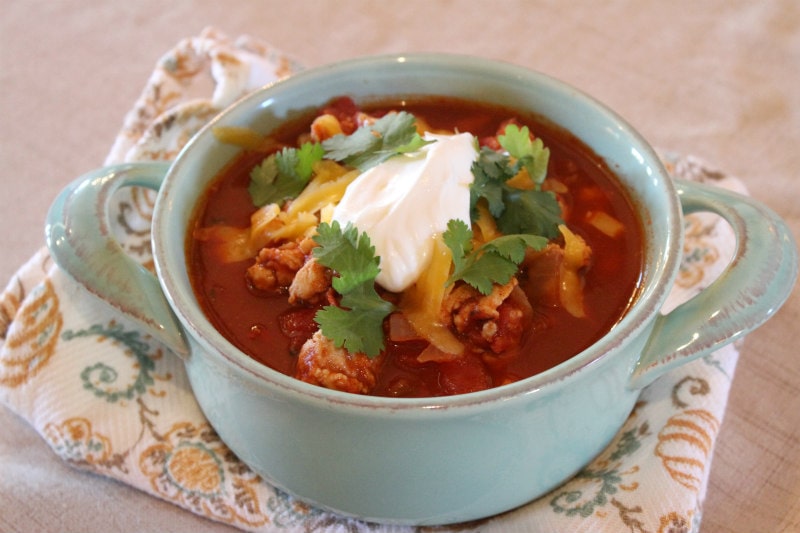 Bowl of Spicy Turkey Chili