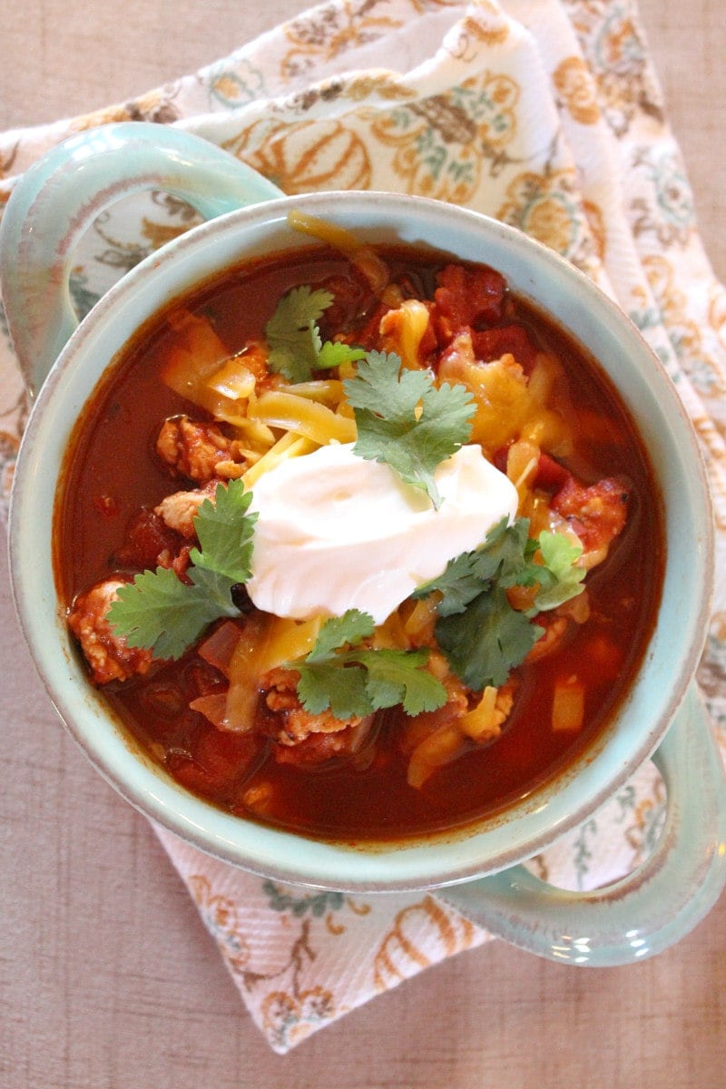 Bowl of Spicy Turkey Chili